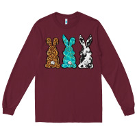 Burgundy Western Happy Easter peeps Long Sleeve Tee - Neo Western