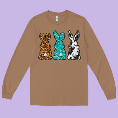 Western Happy Easter Peeps Long Sleeve Tee Designed By Neo Western