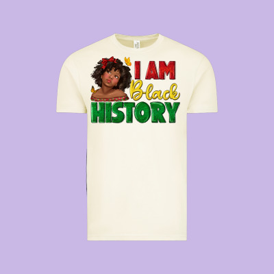 Vintage Tee i am black history with afro black girl