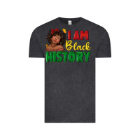 Vintage Black i am black history with afro black girl Vintage Tee - texasbilliewilder