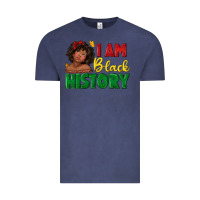 Vintage Denim i am black history with afro black girl Vintage Tee - texasbilliewilder