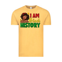 Vintage Mustard i am black history with afro black girl Vintage Tee - texasbilliewilder