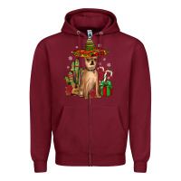 Burgundy Chihuahua Christmas Zipper Hoodie - JahusDesignShop