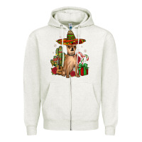 Oatmeal Heather Chihuahua Christmas Zipper Hoodie - JahusDesignShop