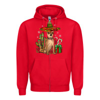 Red Chihuahua Christmas Zipper Hoodie - JahusDesignShop