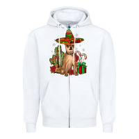 White Chihuahua Christmas Zipper Hoodie - JahusDesignShop