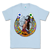 Dusty Blue Halloween Horseshoe Classic Tee - CowhideDigitalArt