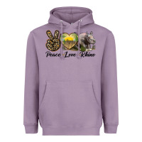 Lavender peace love rhino Heavyweight Hoodie - LillyAllenDesigns