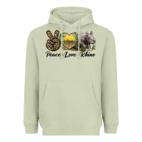 Matcha peace love rhino Heavyweight Hoodie - LillyAllenDesigns