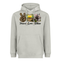 Moon Dust peace love rhino Heavyweight Hoodie - LillyAllenDesigns