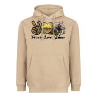 Mushroom peace love rhino Heavyweight Hoodie - LillyAllenDesigns