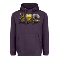 Plum peace love rhino Heavyweight Hoodie - LillyAllenDesigns