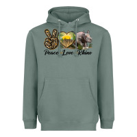 Sage peace love rhino Heavyweight Hoodie - LillyAllenDesigns
