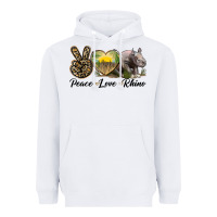 White peace love rhino Heavyweight Hoodie - LillyAllenDesigns