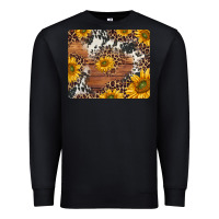 Black sunflowers cowhide leopard mousepad Premium Sweatshirt - Jasminsmagicworld