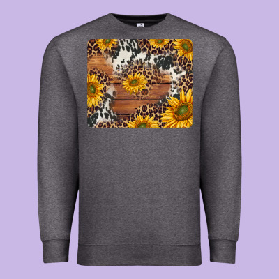 Sunflowers Cowhide Leopard Mousepad Premium Sweatshirt Designed By Jasminsmagicworld