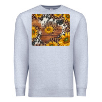 Heather Grey sunflowers cowhide leopard mousepad Premium Sweatshirt - Jasminsmagicworld