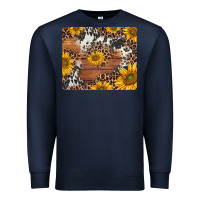 Navy sunflowers cowhide leopard mousepad Premium Sweatshirt - Jasminsmagicworld