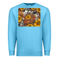 Ocean Blue sunflowers cowhide leopard mousepad Premium Sweatshirt - Jasminsmagicworld