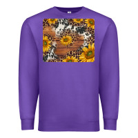 Purple sunflowers cowhide leopard mousepad Premium Sweatshirt - Jasminsmagicworld