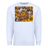 White sunflowers cowhide leopard mousepad Premium Sweatshirt - Jasminsmagicworld