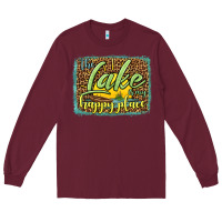 Burgundy the lake is my happy place Long Sleeve Tee - HRA Design Shop