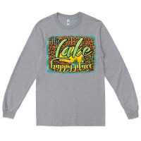 Heather Grey the lake is my happy place Long Sleeve Tee - HRA Design Shop