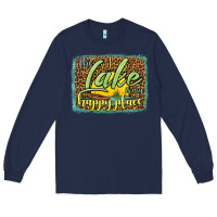Navy the lake is my happy place Long Sleeve Tee - HRA Design Shop