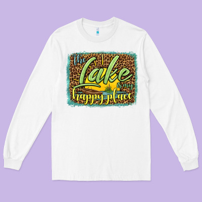 The Lake Is My Happy Place Long Sleeve Tee Designed By Hra Design Shop