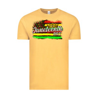 Vintage Mustard juneteenth 1865 with crown flag Vintage Tee - texasbilliewilder