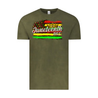 Vintage Olive juneteenth 1865 with crown flag Vintage Tee - texasbilliewilder
