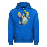 Cobalt Opunthia Santa Rita Cactus Urban Hoodie - LillyAllenDesigns