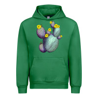 Emerald Opunthia Santa Rita Cactus Urban Hoodie - LillyAllenDesigns