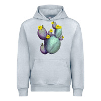 Heather Grey Opunthia Santa Rita Cactus Urban Hoodie - LillyAllenDesigns