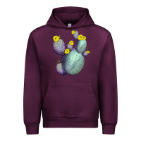Mauve Wine Opunthia Santa Rita Cactus Urban Hoodie - LillyAllenDesigns