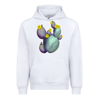 White Opunthia Santa Rita Cactus Urban Hoodie - LillyAllenDesigns