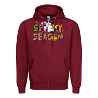 Burgundy spooky season Zipper Hoodie - AdoDesignShop
