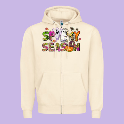 Spooky Season Zipper Hoodie Designed By Adodesignshop
