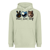 Matcha peace love wolf head Heavyweight Hoodie - LillyAllenDesigns
