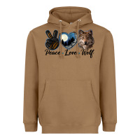 Toasted Coconut peace love wolf head Heavyweight Hoodie - LillyAllenDesigns