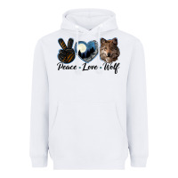White peace love wolf head Heavyweight Hoodie - LillyAllenDesigns