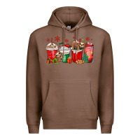 Chestnut christmas sloth coffee cups Premium Hoodie - MaliasSmallBusiness