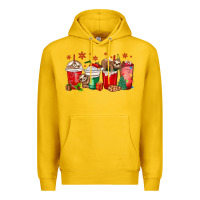 Lemon christmas sloth coffee cups Premium Hoodie - MaliasSmallBusiness