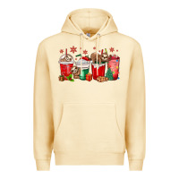 Pina Colada christmas sloth coffee cups Premium Hoodie - MaliasSmallBusiness
