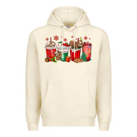 Sandshell christmas sloth coffee cups Premium Hoodie - MaliasSmallBusiness