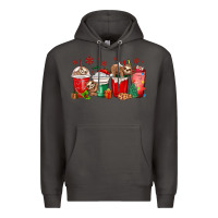 Smoke christmas sloth coffee cups Premium Hoodie - MaliasSmallBusiness