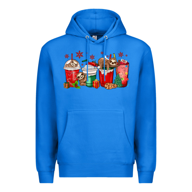 Christmas Sloth Coffee Cups Premium Hoodie by MaliasSmallBusiness | Teevron