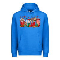 True Royal christmas sloth coffee cups Premium Hoodie - MaliasSmallBusiness
