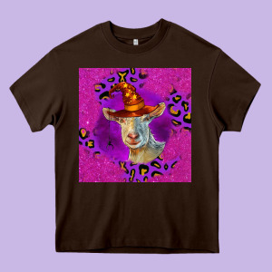 Halloween Saanen Goat Heavy Core Tee Designed By Lillyallendesigns