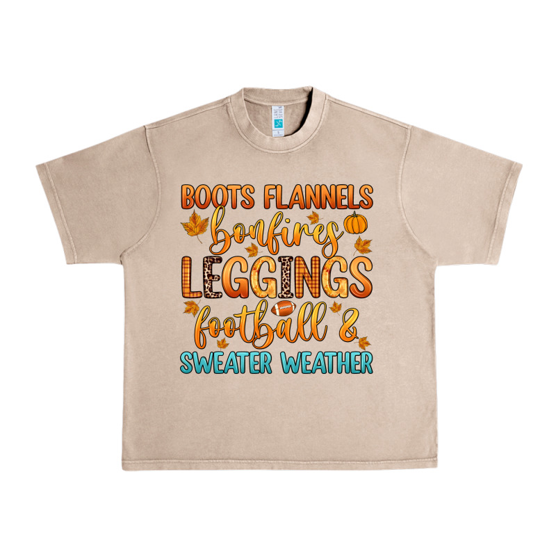 Boots Flannels Bonfires Leggins Football Urban Heavy Tee by Zillion Design Studio | Teevron
